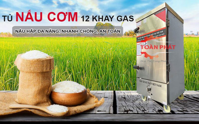 Tủ nấu cơm 12 khay gas
