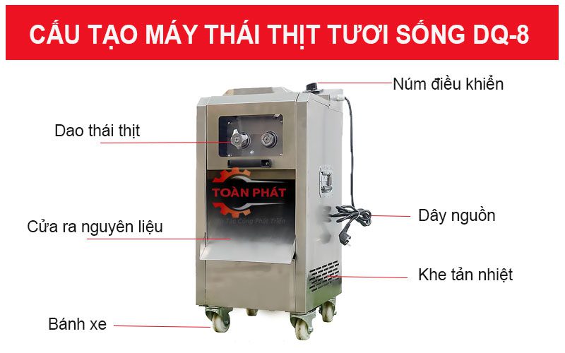 cấu tạo máy thái thịt sống dq8