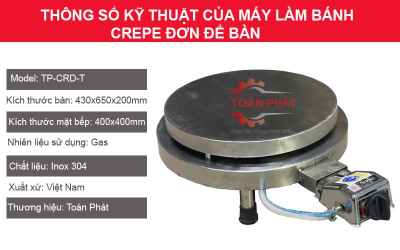 máy làm bánh crepe đơn
