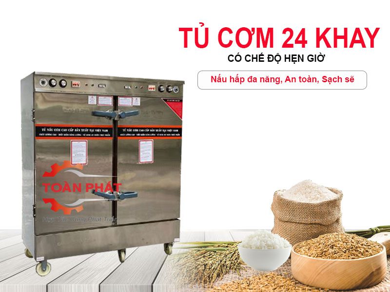 Tủ nấu cơm 24 khay điện có chế độ hẹn giờ Việt Nam