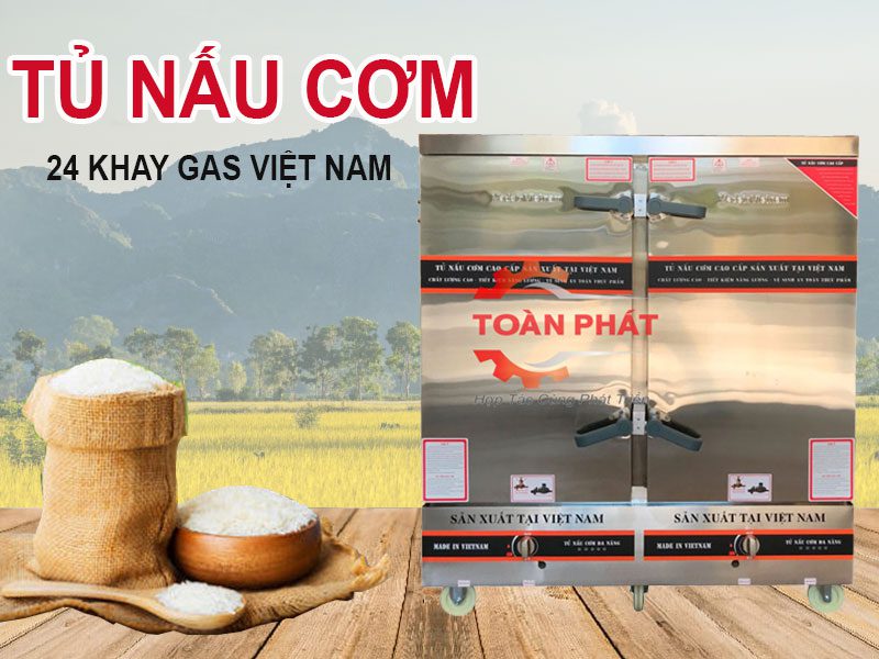 tủ nấu cơm 24 khay gas