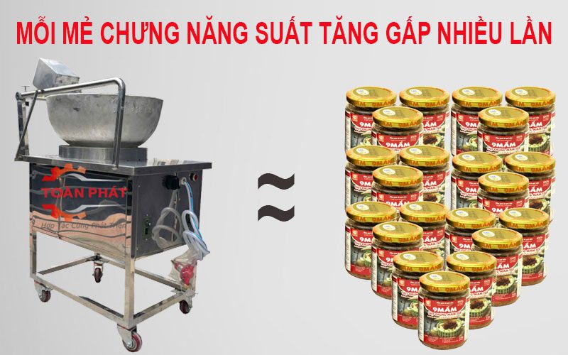 dùng máy làm thịt chưng mắm tép năng suất tăng cao