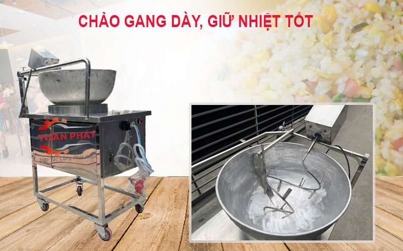 máy rang cơm chảo gang