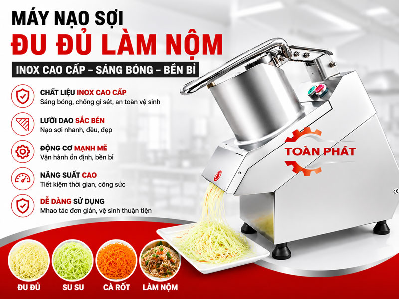 máy thái sợi đu đủ làm nộm chất liệu inox sáng bóng