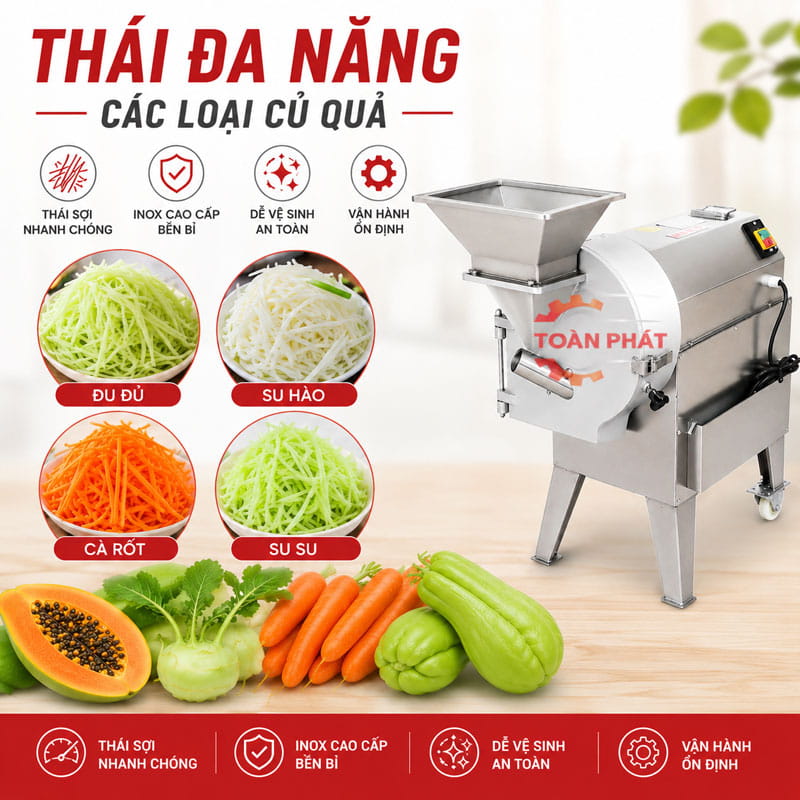 máy thái sợi đu đủ thái đa năng các loại củ quả