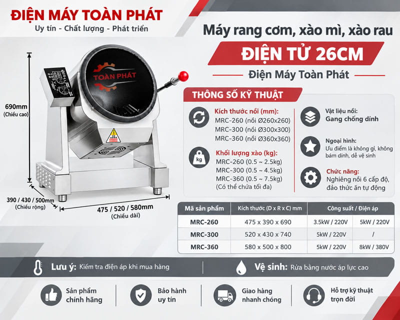 cấu tạo máy rang cơm điện từ toàn phát